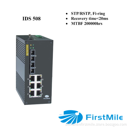 DIN Rail 8 Ports Managed Industrial Ethernet Switch